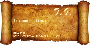 Tremmel Irma névjegykártya